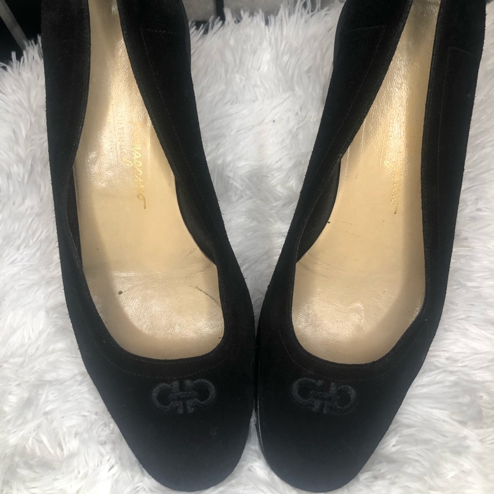 Salvatore Ferragamo Black Suede Loafer